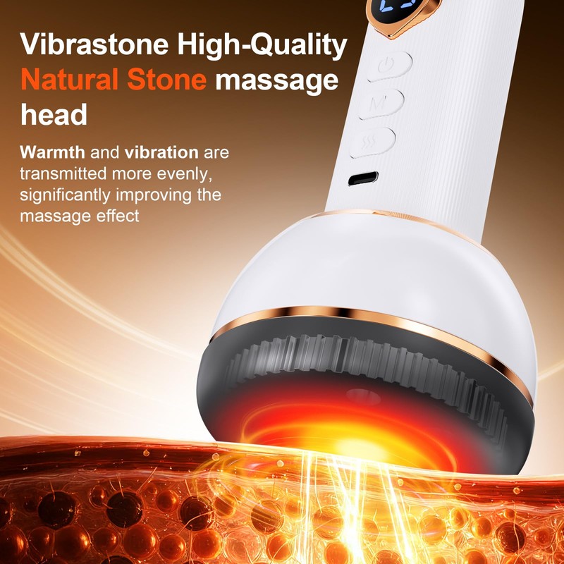 Vibrastone Massager with Heat Function and Vibration for Hands, Neck,