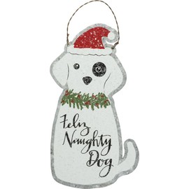 Primitives by Kathy Tin Hang Up Feliz Naughty Dog Home and Garden Decor