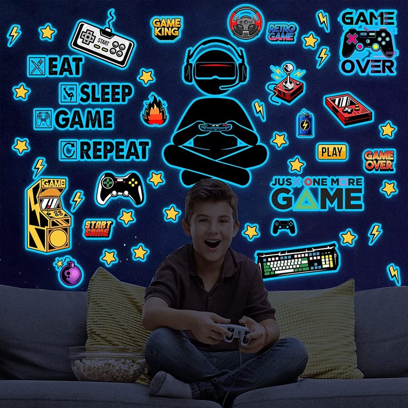 Adesivi Murali Fluorescenti Gioco Adesivo Murale Gamer Adesive da Parete