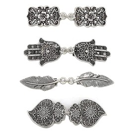 4 PCS Shawl Clips for Women Cardigan Collar Clips Vintage Bra Strap Clips Dresses Shawl Clip Shirts Holder Brooches Pin Gifts (4pcs)