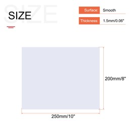 sourcing map White ABS Plastic Sheet 250x200x1.5mm for Building Model, DIY Crafts, Panel, Pack of 4