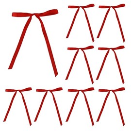 Meseey 50 Pcs 5 x 7 Inch Red Grosgrain Ribbon Bows with Twist Tie Gift Bows for Gift Wrapping, Crafts, Parties (Red,Width of 3/8")