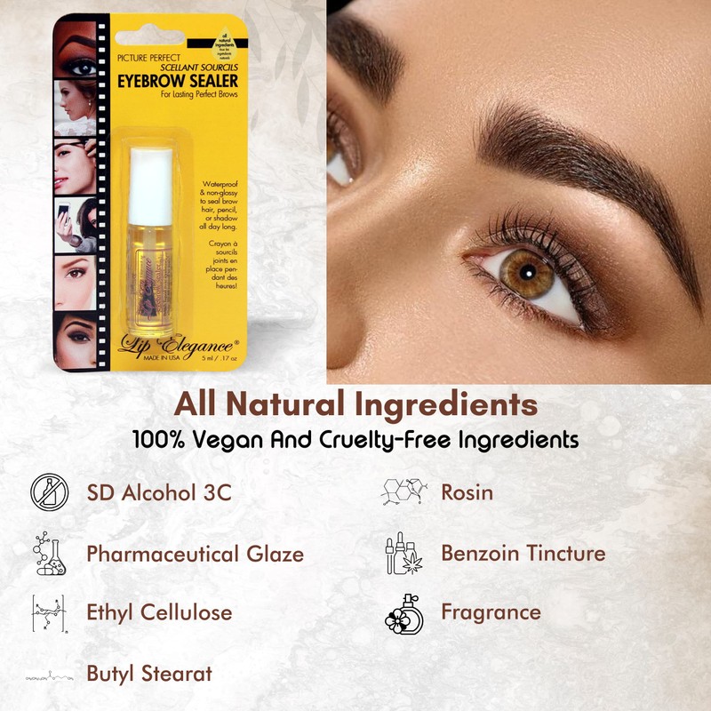 Lip Elegance Eyebrow Sealer – Clear Waterproof Brow Gel for