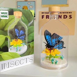 Creative DIY Insect Series Building Blocks, 1 Box Assembled Toys, Desktop Decoration, Building Blocks As Gift, Valentine's Day Gift:_Multicolor_Mantis-344pcs