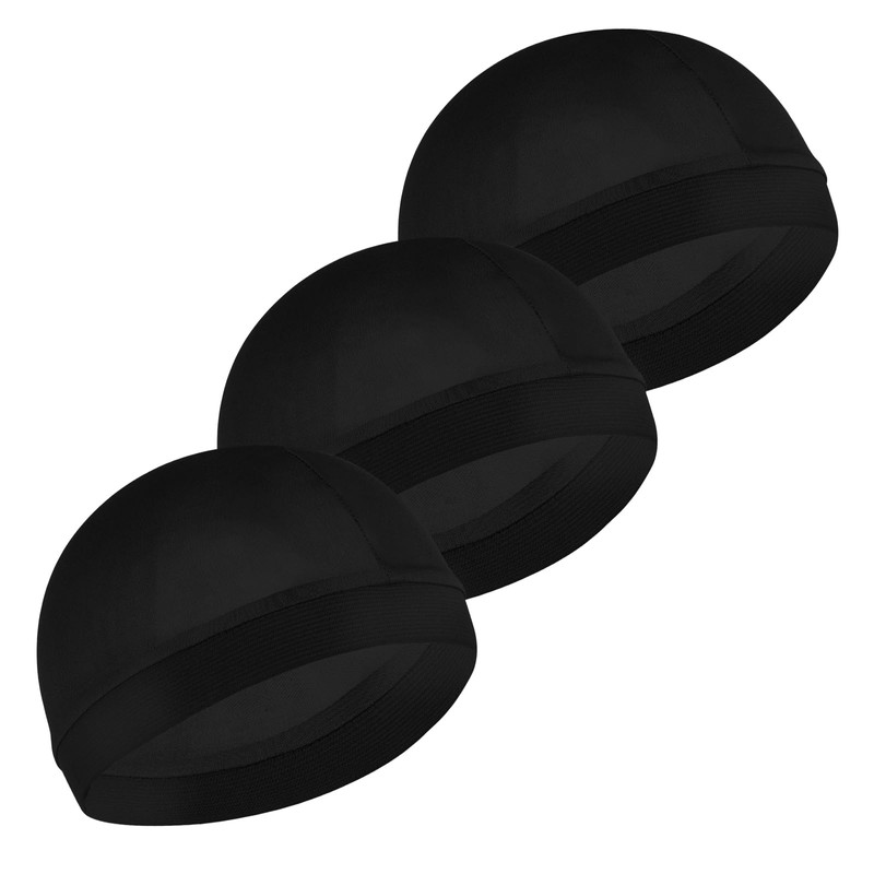 Hpmjz 3 Pcs Stocking Wave Cap Silky Elastic Band Cap