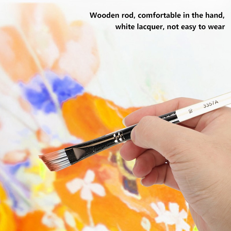 9pcs Gouache Watercolour Brushes Nylon Wool Rustproof Strong Water Absorption
