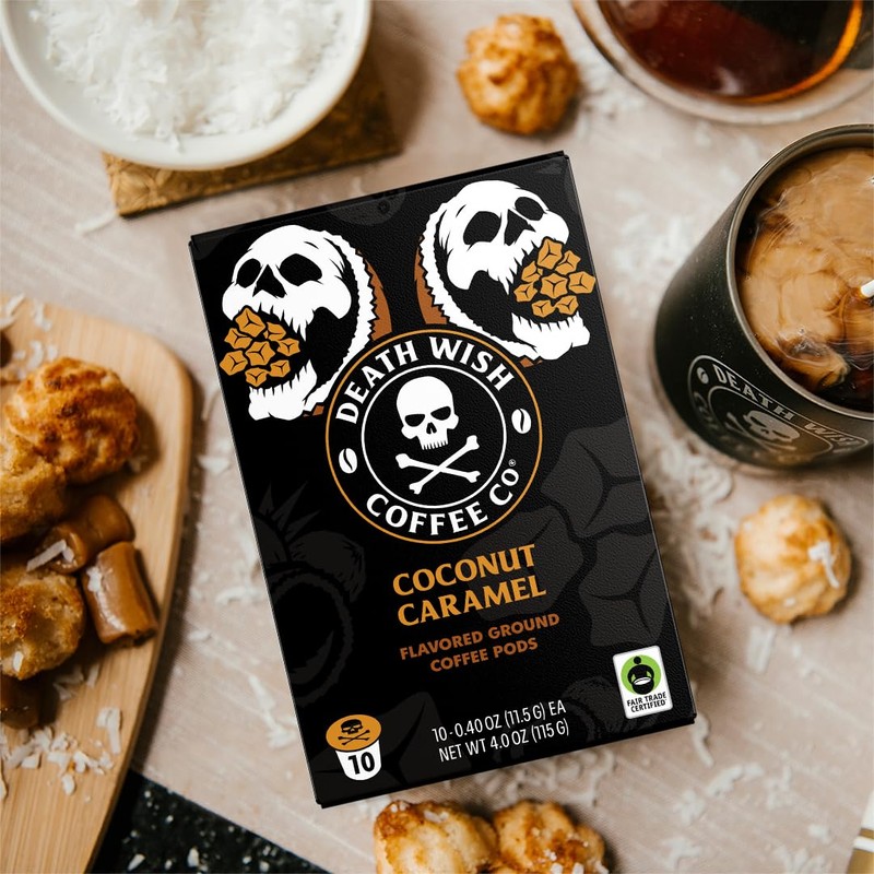 Death Wish Coffee, Coconut Caramel Coffee Pods (30 Count)