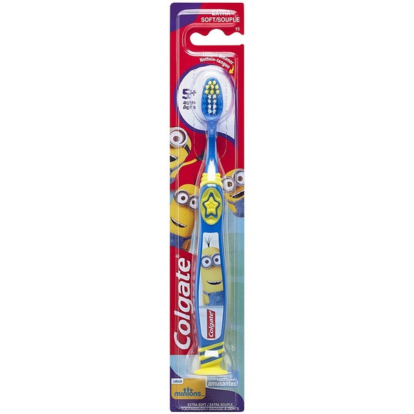 Colgate Kids Extra Soft Toothbrush with Suction Cup, Minions, 1 Count