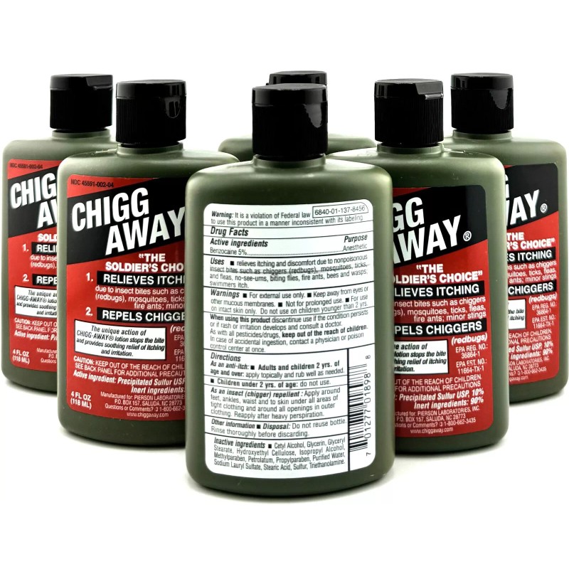 chiggaway CHIGG-AWAY LOTION 4OZ benzocaine/sul