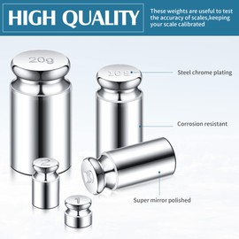 Calibration Weight 1g 2g 5g 10g 20g Calibration Gram Scale Weight Set for Digital Scale Balance and 1 Piece Calibration Weight Tweezer