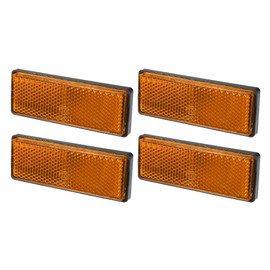 Partuto 4pcs 3.46"x1.26" Universal Reflector - Rectangle Motorcycle Bike Safety Reflector Increase Visibility and Safety on the Road - Plastic Orange