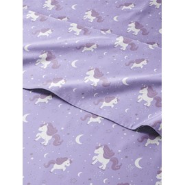 Juego de sábanas de 3 piezas de unicornio morado para niños, niñas, adolescentes, niños pequeños, bolsillos profundos de fácil ajuste, transpirables, sábanas de calidad de hotel, lavables a máquina,