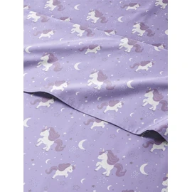 Juego de sábanas de 3 piezas de unicornio morado para niños, niñas, adolescentes, niños pequeños, bolsillos profundos de fácil ajuste, transpirables, sábanas de calidad de hotel, lavables a máquina,