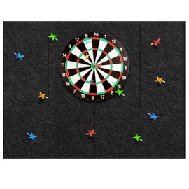 Windkream Extended Length Dart Board Wall Protectors for Professional Darts, 47'' x 35'' x 0.5 Thick Dartboard Surround Backing Felt Wall with Removable Adhesive Tabs