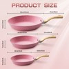 Frying Pan Nonstick, 11 Inch Pink Egg Pan, Non Stick