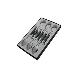 Pradel Excellence 7212G-6NT Laguiole Box of 6 Marbled Effect Grey Teaspoons (26 x 16 x 2.5cm)