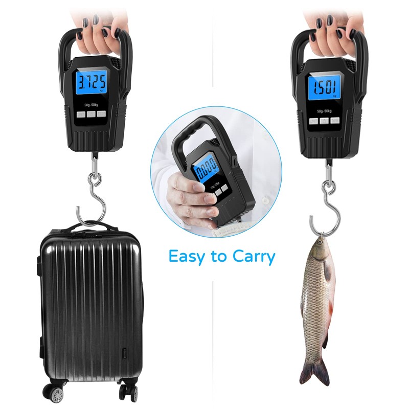 Digital Fish Scale Hanging Scale Fishing Scale, SKEAP 110lb/50kg Luggage