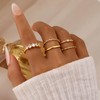 FAXHION Gold Rings for Women Non Tarnish, 14k Gold Plated