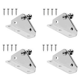 Dekalaii 10MM Ball Stud Mounting Bracket for Gas Shock Spring Strut Prop Lift Support, 4 Pcs L-Type with 16pcs Screws, Sliver