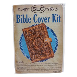 SLC 4 Piece Make Your Own Vegetable Tanned Bible Cover Kit with Instructions and Tooling Pattern