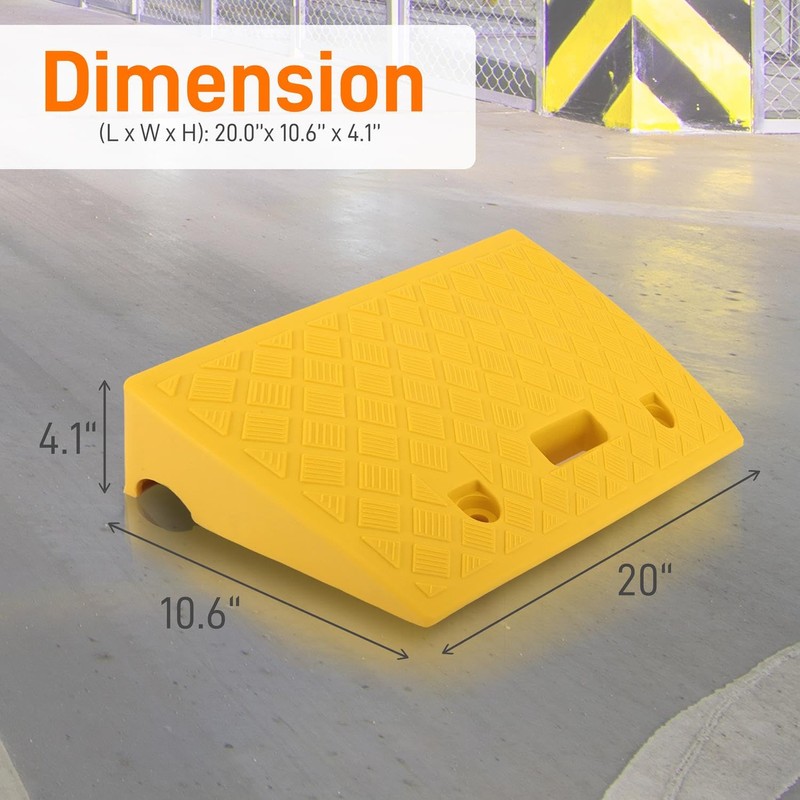 Pyle Portable Lightweight Plastic Curb Ramps - 2PC Heavy Duty