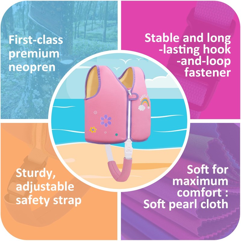 OSHYLE Swim Vest for Kids Toddler Floaties Vest with Safety
