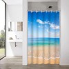 YISURE Shower Curtain with Beach Motif 120 x 200 cm