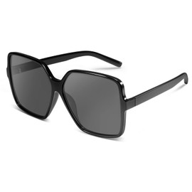 Dollger Oversized Square Sunglasses for Women Men Retro Ladies Sunglasses Designer Fashion Shades UV Protection, Black