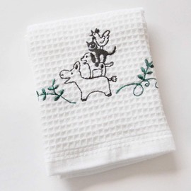 Shinjikatou SKGT079-02 Fukupika Kitchen Towel, Embroidered Pattern, Bremen