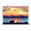 CORFOTO Tropical Jungle Scene Backdrop Fabric 6x4ft Rainforest Wildlife Scenery