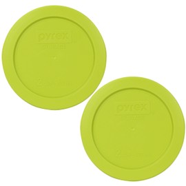 Pyrex 7200-PC 2 Cup Edamame Green Round Plastic Lid (2, Edamame Green)