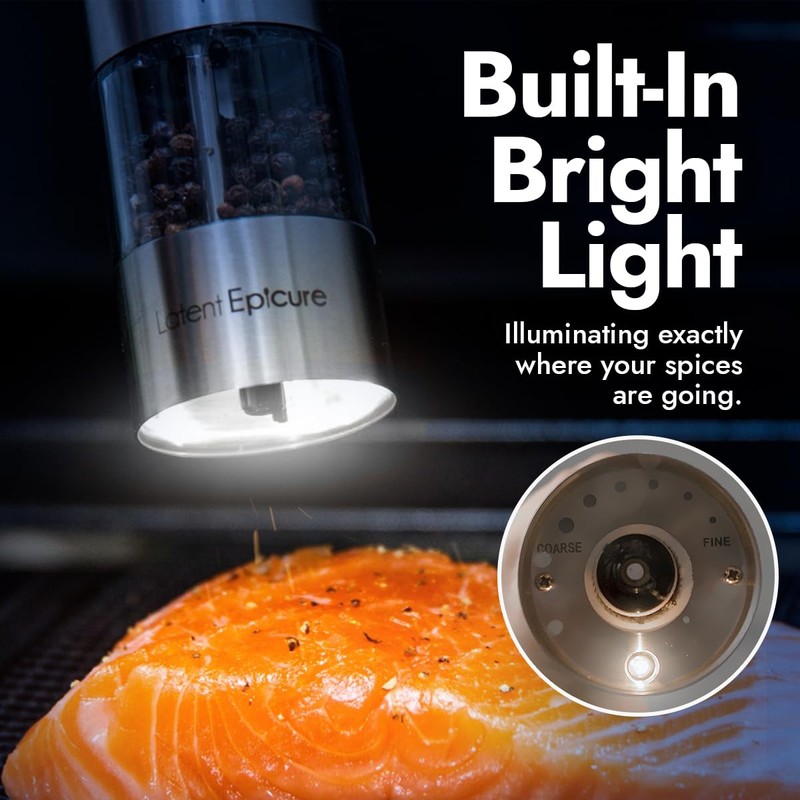 Latent Epicure Electric Salt & Pepper Grinder Set – Battery