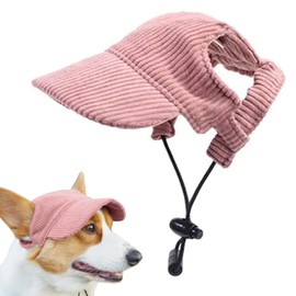 Tai Dog Sun Cap, Summer Dog Hat for Sun Protection Adjustable Baseball Hat Visor Cap with Ear Holes for Pets (Pink, XL)