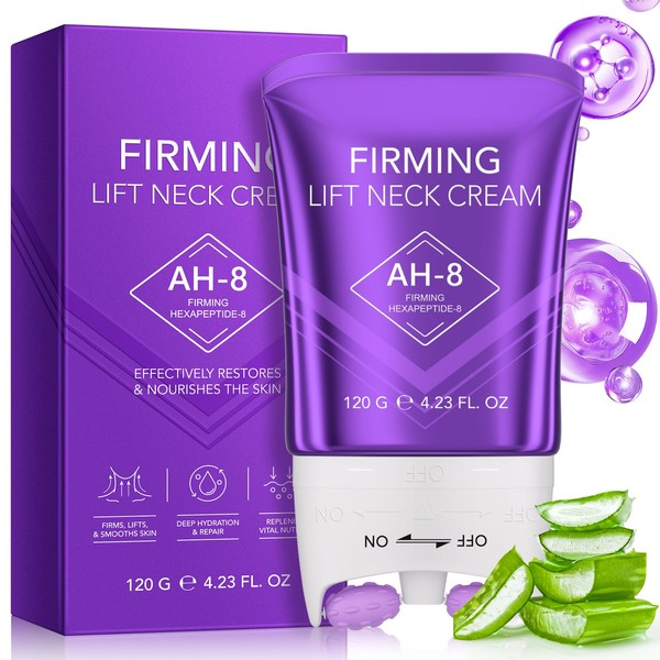 AH-8 Neck Firming Cream,Firming Neck Cream with Roller for Sagging
