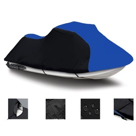 Black/Blue Heavy-Duty Cover Compatible for Sea Doo Sea-Doo Spark 2up 900 ACE 2014 2015 2016 2017 2018 2019 2020 2021 2022 Jet Ski PWC Watercraft Trailerable Cover 2 Seater