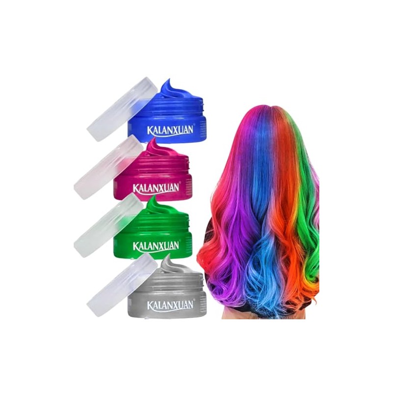 Set 3pcs Cera para Peinar Cabello Cambio Color Temporal Kalanxuan