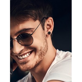 Viking Runes Stud Earrings for Men Black Hypoallergenic Earrings Amulet Protection Jewellery Gifts