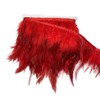 2Yard Red Rooster Hackle Feather Fringe Trim 4-6inch in Width