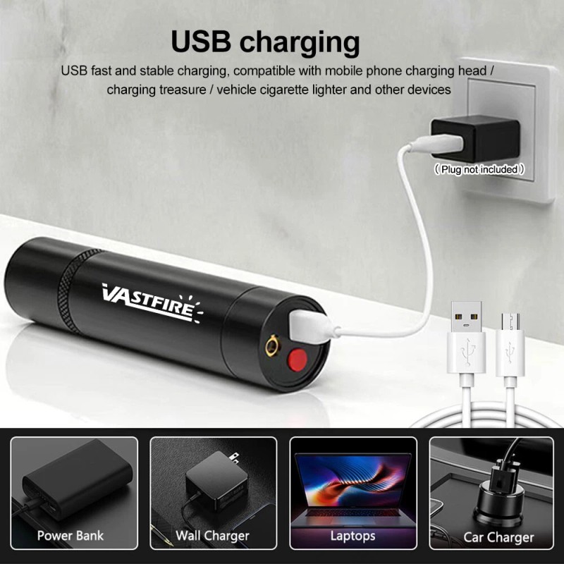 AMSUER 365nm LED UV Ultra Violet&Red Laser Flashlight Blacklight Inspection