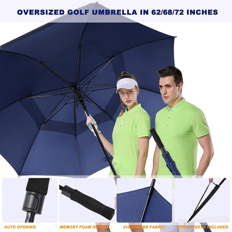 Baraida Golf Umbrella Large 62/68/72 Inch, Extra Large Oversize Double
