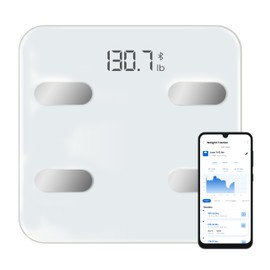 Pro White Heavy Duty Smart Scale for Body Weight Easy-to-Use Digital Bathroom Scale with 13 Body Composition Analyzer for Accurate Health Tracking, Bluetooth Fitness App with Diet Coach