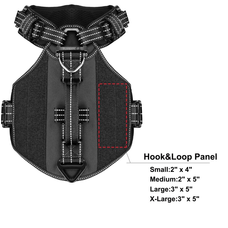 ICEFANG GN8 Tactical Dog Harness with 4X Metal Buckles for