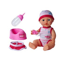 Simba New Born Baby Doll with Drinking and Nappy-Wetting Feature 30 cm with Accessory