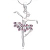 SoulBreezeCollection Dancing Ballerina Dancer Ballet Dance Pendant Necklace Charm (Lavender)
