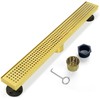 Elefloom Linear Shower Drain, 18 inch Gold Drain with Removable