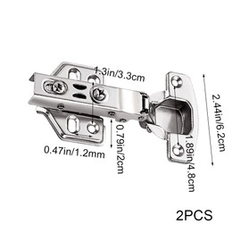 2 Pcs Soft Close Hinges Kitchen Cupboard Cabinet Door Hinges with Self Closing Mechanism Slow Shut Plate Hinge & Screws Wardrobe Doors Hinges for Bedroom Wardrobes Living Room Shoe Cabinets