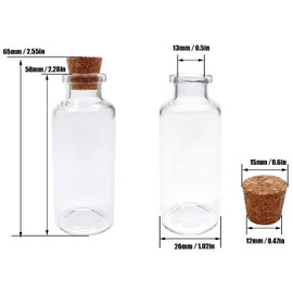 80 Pieces 20 ML Glass Bottles with Cork Stoppers Mini Small Glass Bottles, for Wedding Favors, Crafts Home Decorations