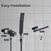 Ameletai Matte Black Handheld Shower Head Set, Square Shower Wand