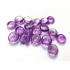 Liying shop Glass Gem Stone, 1Lbs Flat Marbles Pebbles for Vase Fillers, Table Scatter, Aquarium Fish Tank, Party Decoration, Crystal Rocks (Approx 100 Pcs Purple)