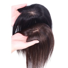 HIYE Partial Wig, Top Specific Wig, 100% Human Hair, Women's, Medical Use, Human Hair Part, Wig, Hairpiece, Wig, Fully Hand Planted, Real Skin Net, Hair Removal, Hidden Gray Hair, Top Cover, Cut Bangs, New Width 2.0 inches (5 cm), Height 3.1 inches (8 cm